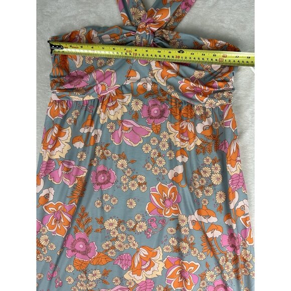 Grace Karin Womens Floral Retro Midi Dress Size XL Grey 1960s Style Sundress - Picture 7 of 11